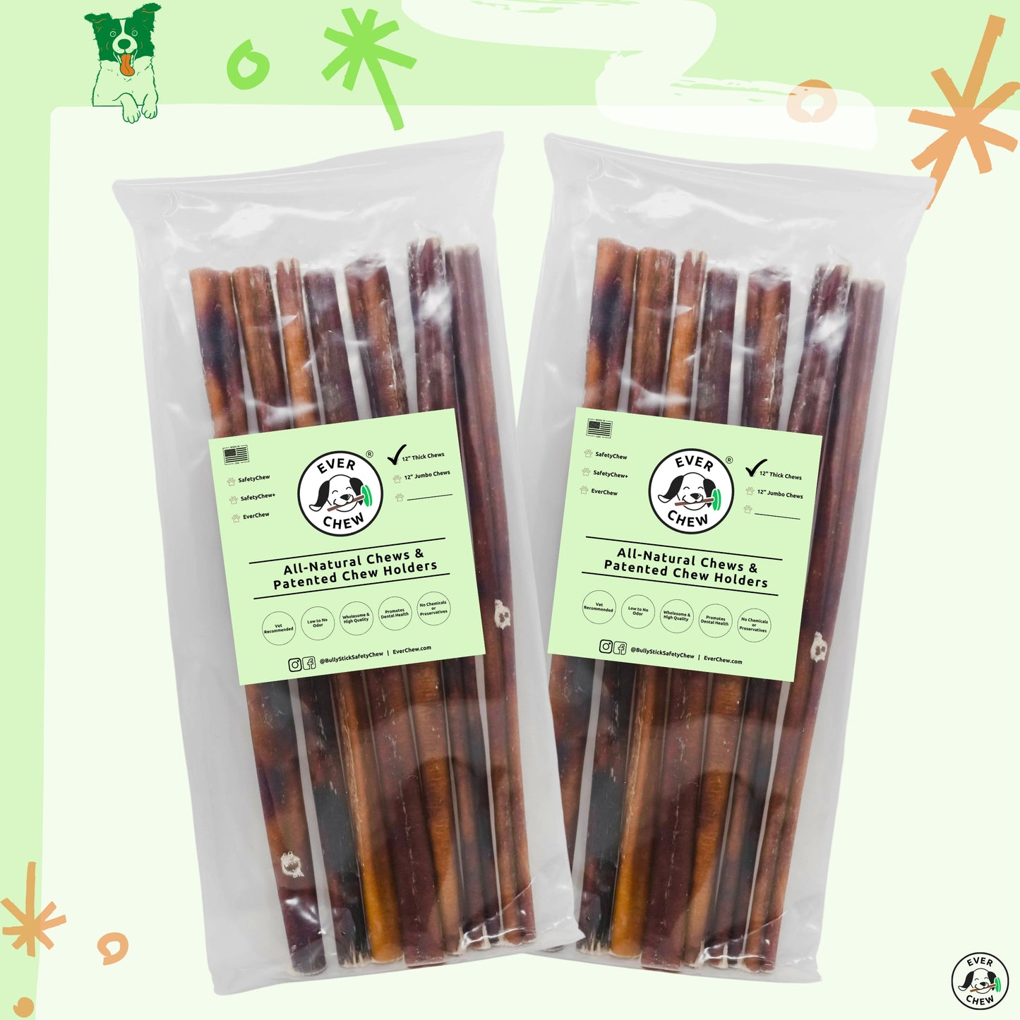 AT COST -- EverChew All-Natural Bully Sticks - Refill Pack - Bully Stick SafetyChew
