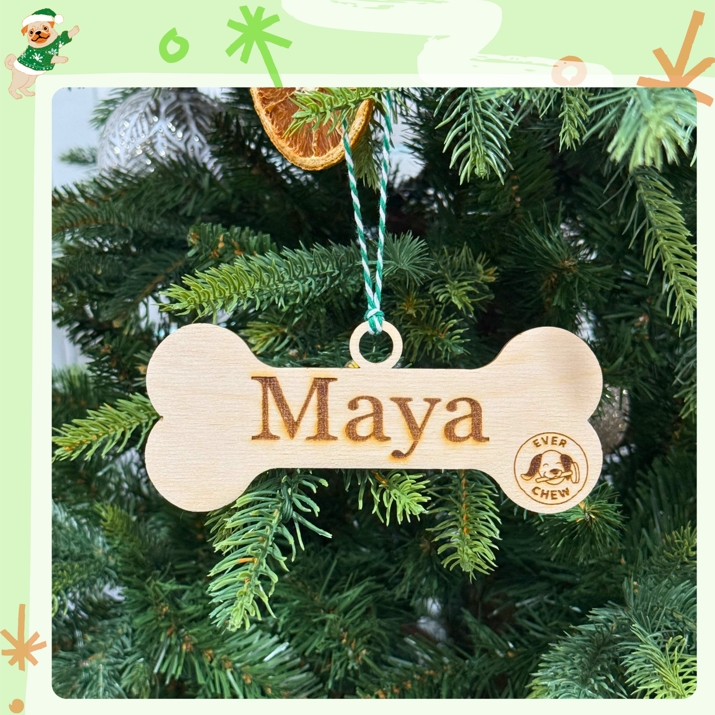 Custom Engraved Dog Bone Decoration