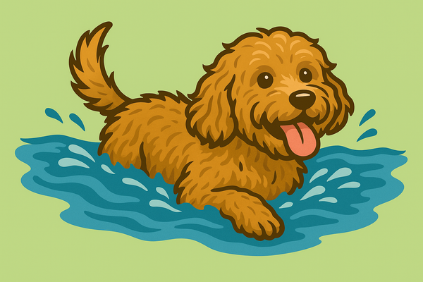 Cockapoo in water