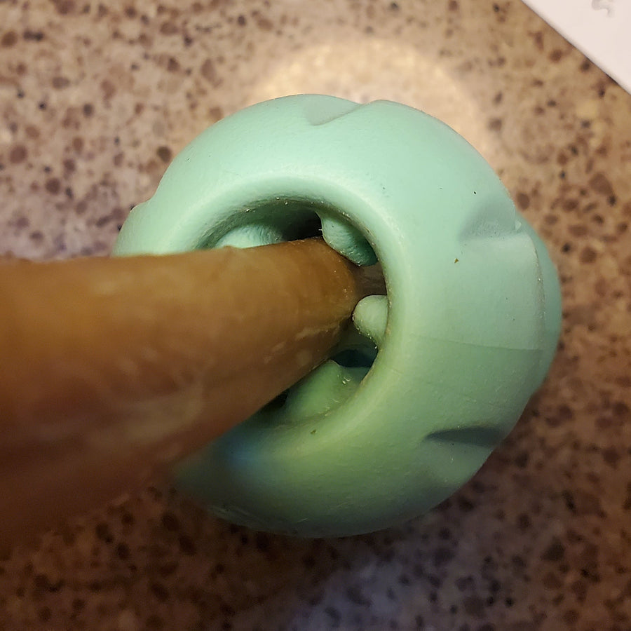 Friction finger gripping dog chew holder with stick