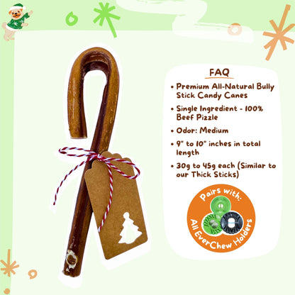 EverChew All-Natural Bully Stick CANDY CANES - LIMITED AVAILABILITY