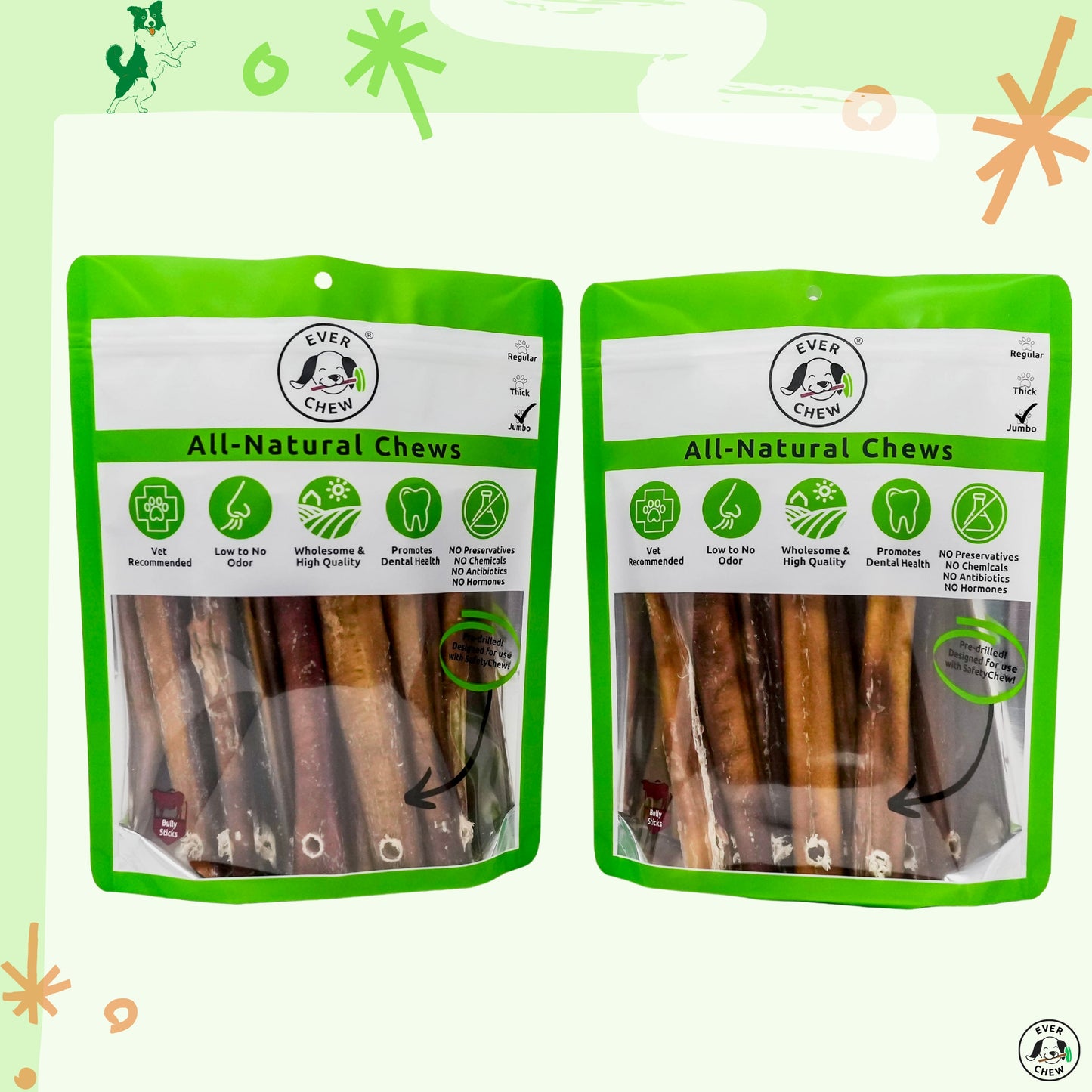 EverChew All-Natural Bully Sticks - Refill Pack