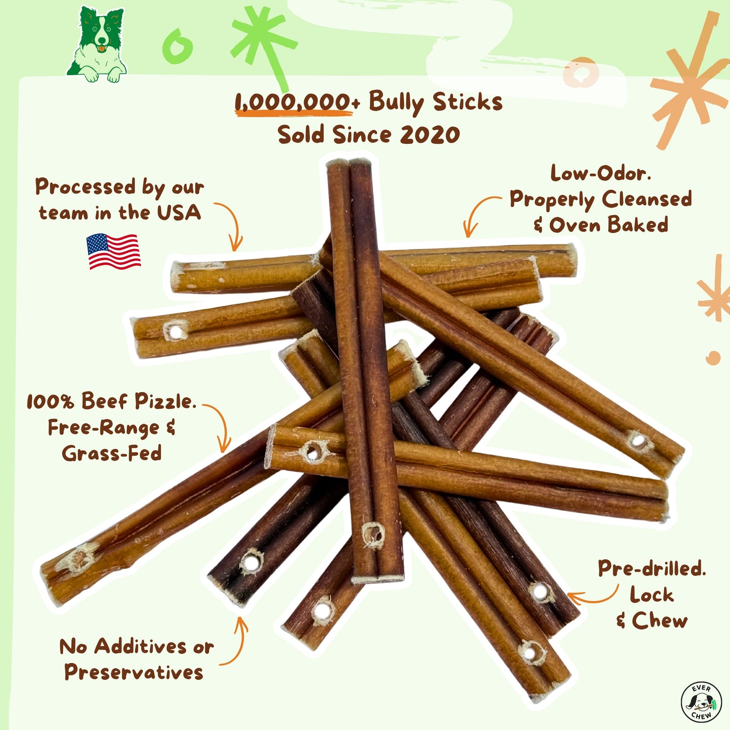 All-Natural Bully Stick Refill Pack for SafetyChew Dog Holders