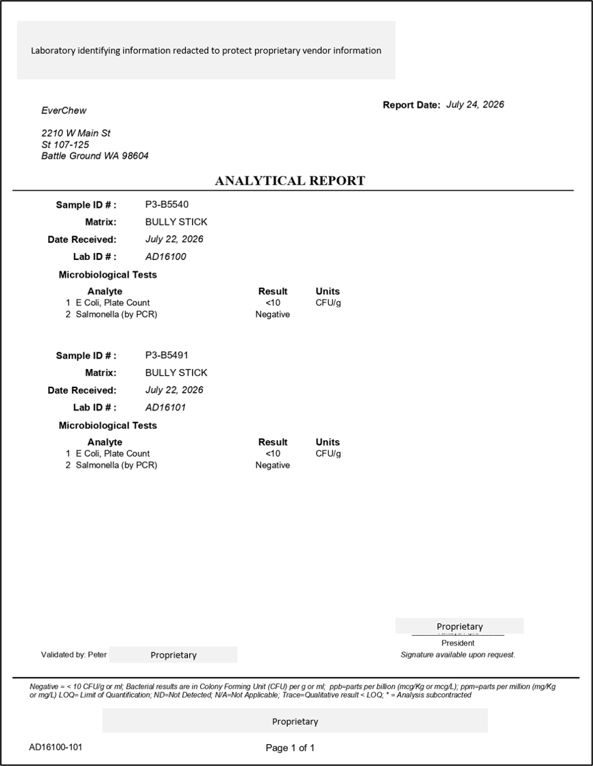 Full July 2026 independent laboratory report for samples P3-B5540 and P3-B5491.