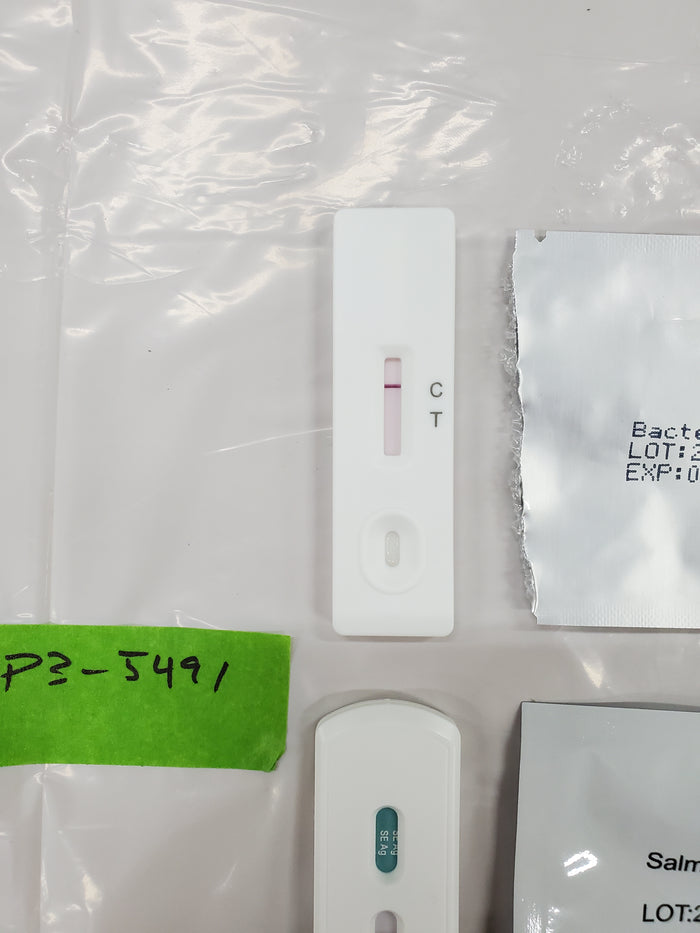 Sample P3-5491 E Coli negative test result.