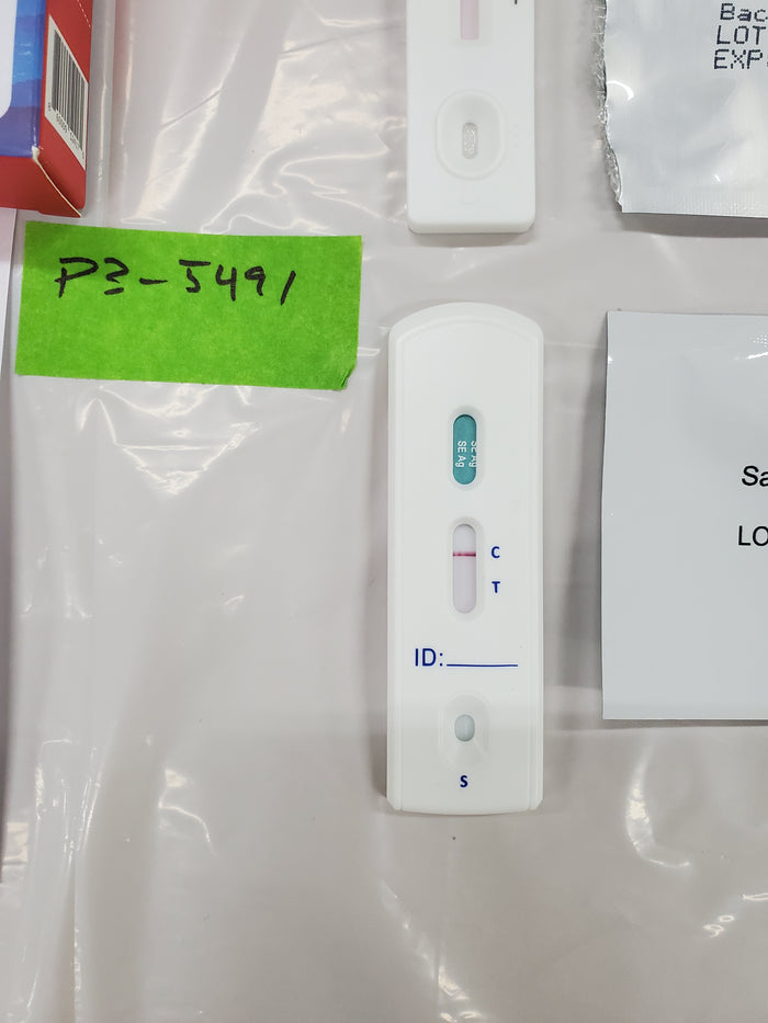 Sample P3-5491 Salmonella negative test result.