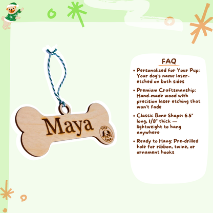 Custom Engraved Dog Bone Decoration