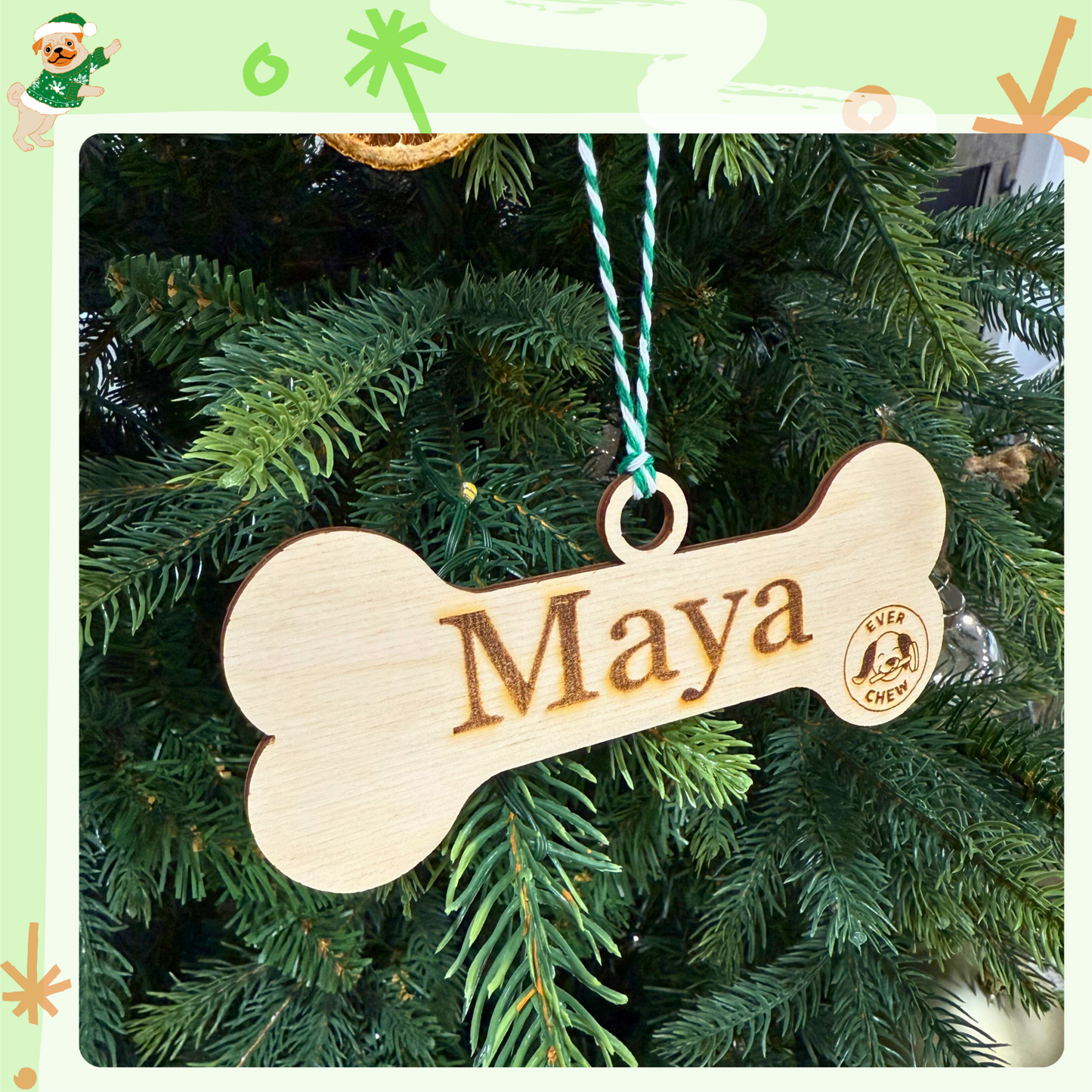 Custom Engraved Dog Bone Decoration