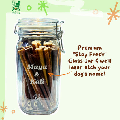 Customizable Stay Fresh Glass Storage Container for Bully Sticks